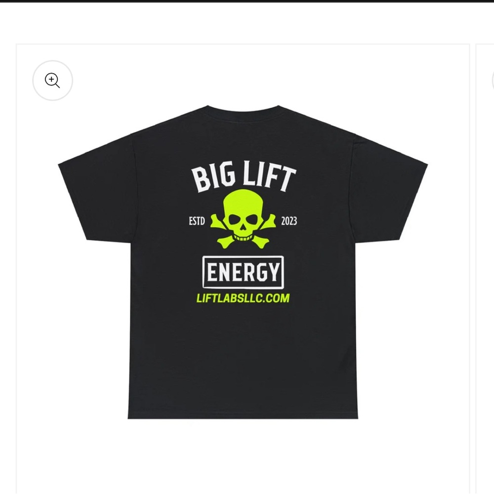 Lift Labs Big Lift Energy Skull Gym Tee Classic Adult Fit 100% Heavy Cot…